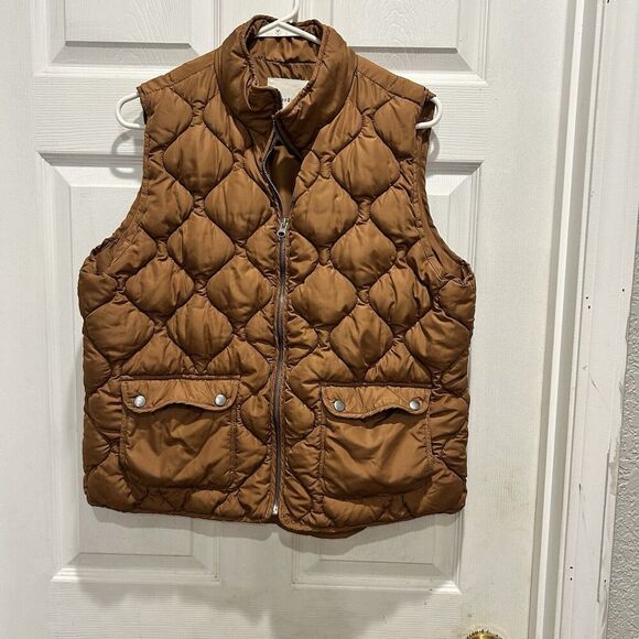 Thread & Supply Bronze Gold Brown Metallic Quilted Denver Vest Outdoor Large - Picture 1 of 6